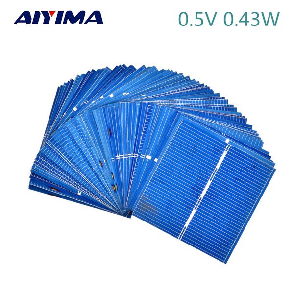 50pcs China piora solar para células solares DIY Painel fotovoltaico policristalino Painel DIY Carregador de bateria solar DIY