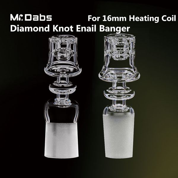 Vendita al dettaglio 15.5mm ciotola Knot Diamond Knot Knot Accessori per fumare al quarzo Unghie Doppia pila Collegio smerigliato per bobina di riscaldamento da 16 mm per impianti di petrolio a Mr DABS