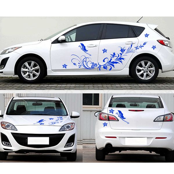 

waterproof auto modifield decal vinyl stickers natural flower vine dragonfly for whole car body cea_30k