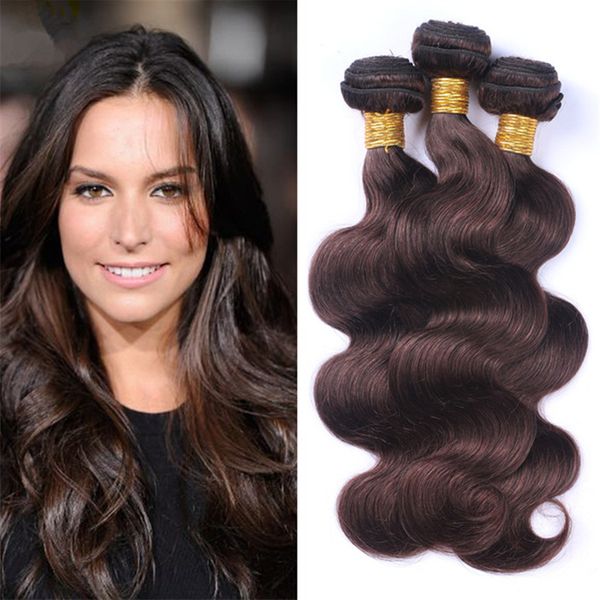 8a Grade Indian Dark Brown Virgin Human Hair Body Wave Weaves 3