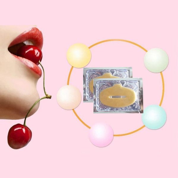 

wholesale- 10pcs new women lady lips care gold crystal membrane collagen moisture essence lip masks ing