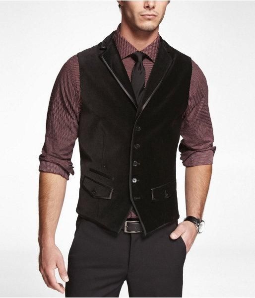 

classic fashion black velvet tweed vests wool herringbone british style mens suit tailor slim fit blazer wedding suits for men p:5