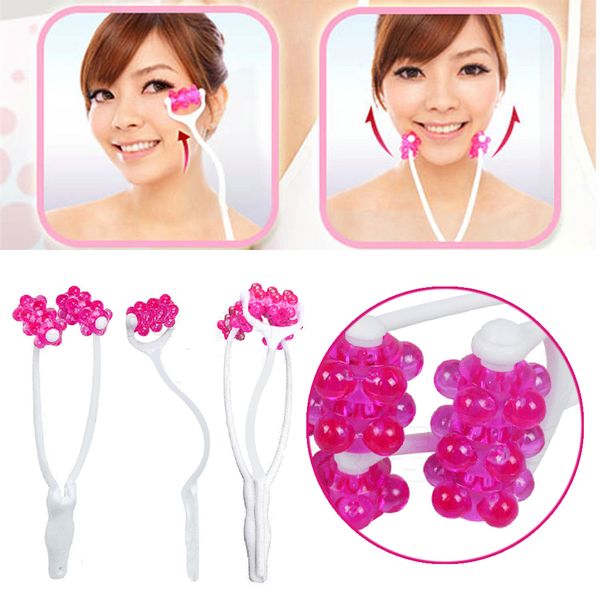 

massage wheel roller face-lift face and neck massager device thin pink color