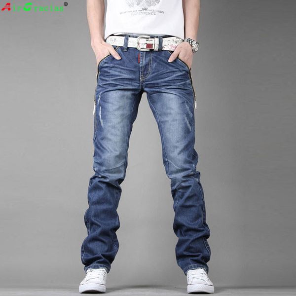 

wholesale-airgracias jeans men straight denim casual men long pants trousers brand zipper jean plus size 28-38, Blue