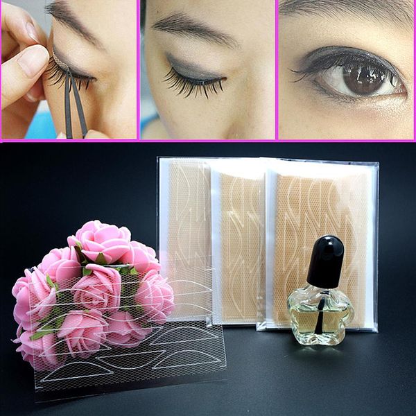 

wholesale- 2016 new double eyelid tape 12 pairs technical invisible lace nets eye tapes delicate l maquiagem eqc730