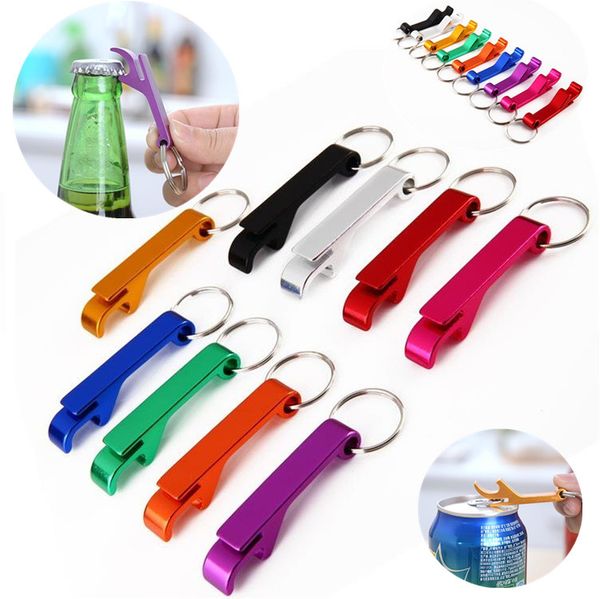 

new portable stainless steel bottle opener key chain metal aluminum alloy keychain ring beer bottle openers gear beverage openers tool i115