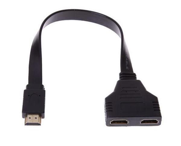 

new 1080p hdmi male to 2 female 1 in 2 out splitter cable adapter converter