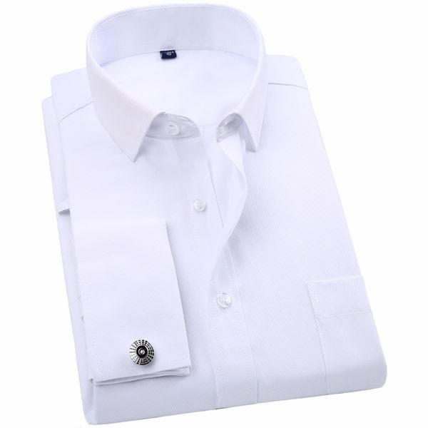 

wholesale- men 's french cufflinks business dress shirts long sleeves white twill fabric asian size s, , l, xl, xxl, 3xl, 4xl, 5xl, 6x, White;black