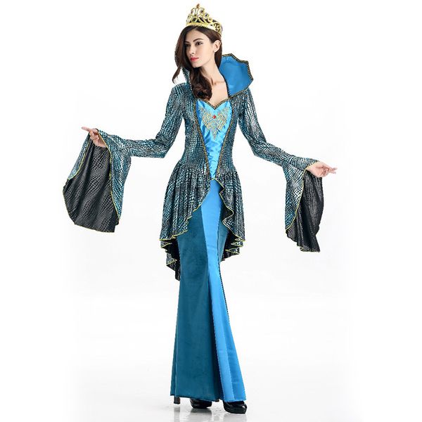 Donne Halloween Costume egiziano Sexy Noble Queen Cosplay Dress Snake Pattern Fancy Dress Stage Performance Wear