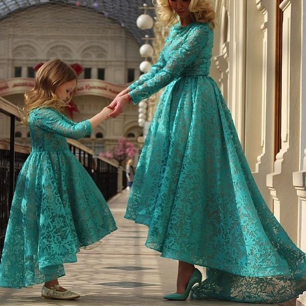 

custom made emerald green prom dresses elegant evening formal gowns 12y jewel 2019 full lace long sleeve evening dress prom dress high low, Black;red