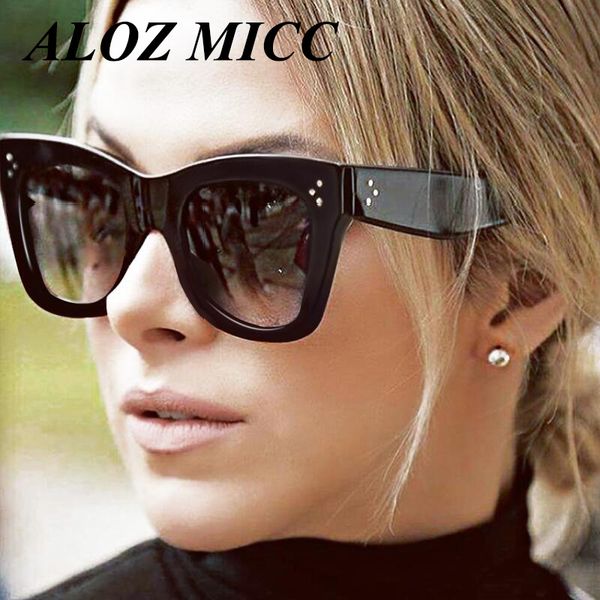

aloz micc brand women vintage rivet sunglasses brand design square luxury sun glasses men big frame shades eyewear oculos uv400 a164, White;black