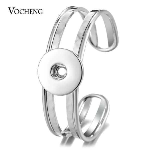 

VOCHENG NOOSA Open Bangle Ginger Snap Jewelry Double Interchangeable for 18mm Button NN-592
