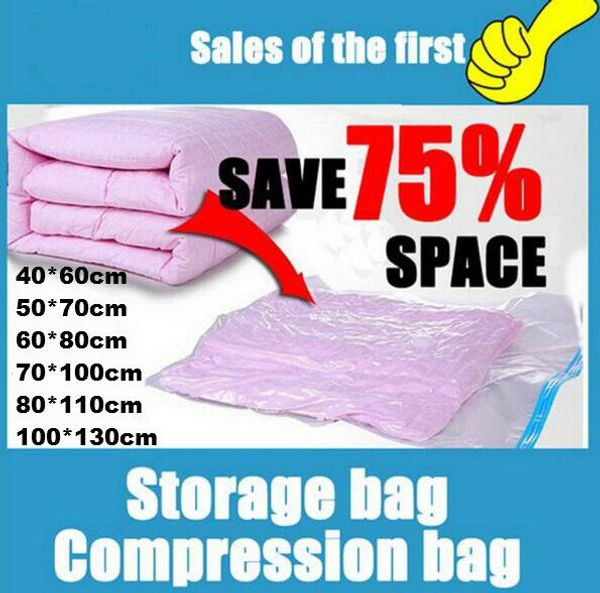 

5pcs printed vacuum compressed compression bag foldable storage bag saving space seal bags travel clothes organizer bag