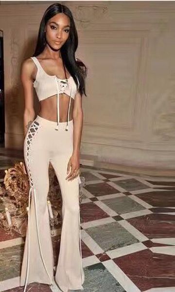 

wholesale- khaki hollow out sleeveless jumpsuit full length party boot cut jumpsuit, Black;white