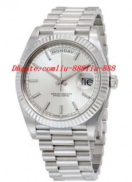 

Top Quality Luxury Watches 40 Silver Dial 18K White Gold Automatic Men's Watch 40mm Mens Watch Wrist Watches
