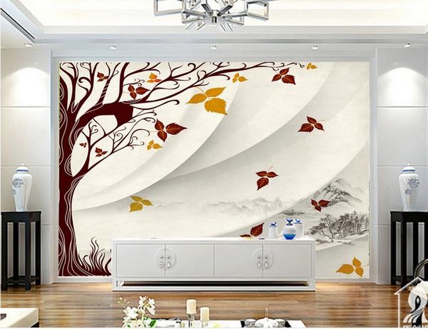 Butterfly 3d Wallpaper Custom Photo Luxury 3d Wallpaper Hand Painted Tree Modern Minimalist Background 3d Wall Paper For Living Rooms Bedroom
