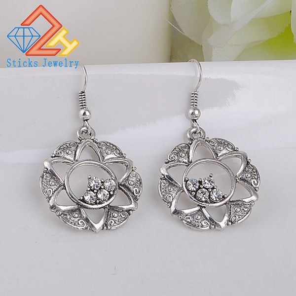 

new trendy bohemian retro stylish eardrop dangle earrings, Silver