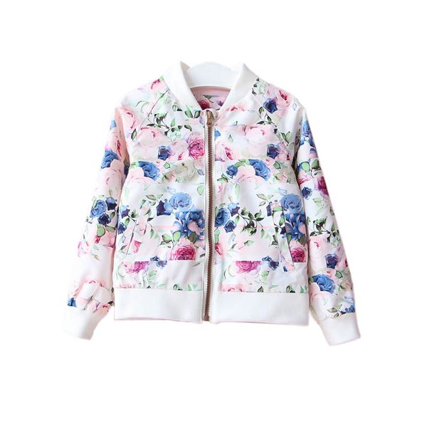 

cute causal girl jacket coat cotton flowers trench sport coat for 2-10years girls kids children cartoon outerwear clothes hot, Blue;gray