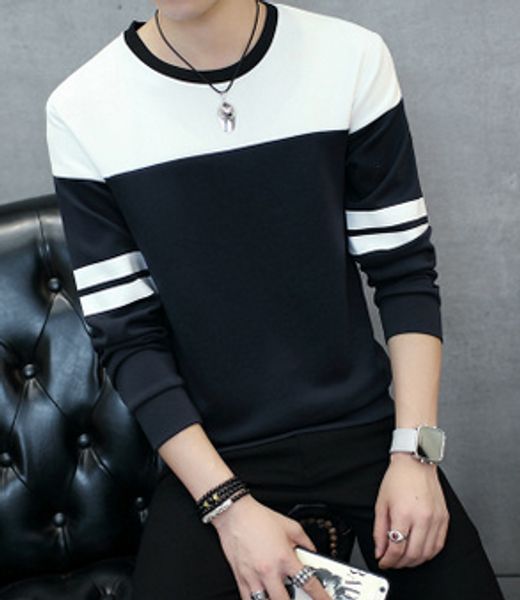 

wholesale-spring 2016 japanese tide of cultivate one's morality man raglan sleeve head round collar stitching space cotton sweatshirts, Black