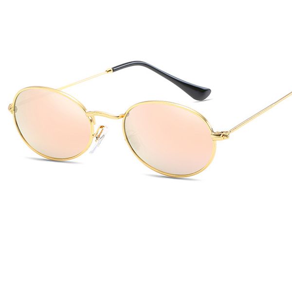 

2019 oval women sunglasses pink mirror gradient uv400 sun glasses for women fashion designer brand eyewear oculos female uv400 y148, White;black