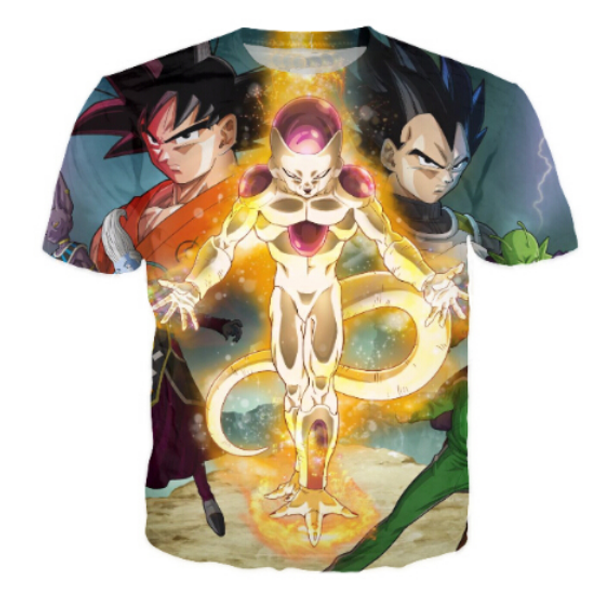 

fashion mens/womans dragon ball z frieza vegeta goku summer style tees 3d print casual t-shirt plus size, White;black