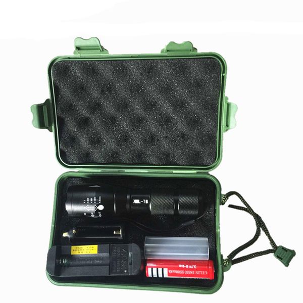 

rechargeable t6 l2 led flash light with gift package cree xm-l l2 aluminum waterproof zoomable flashlight led torch light