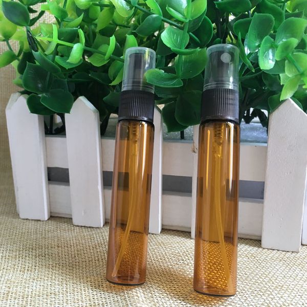 

wholesale 700pcs 10ml amber glass spray bottle 10 ml glass spayer bottles for essential oil dhl ship