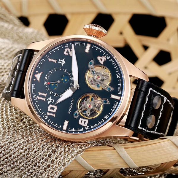 

Luxury Mechanical Automatic Watch For Men Top Quality Sports 44mm Swiss Wristwatch Male Fashion pilot Brand Watches