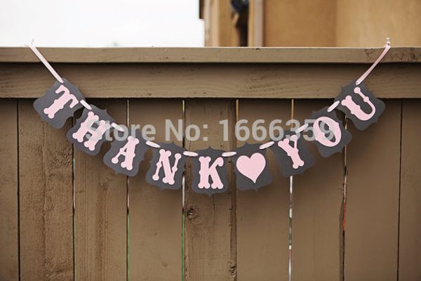 

wholesale- 1 set new handmade pink thank you wedding banner p booth props wedding sign party decoration prop
