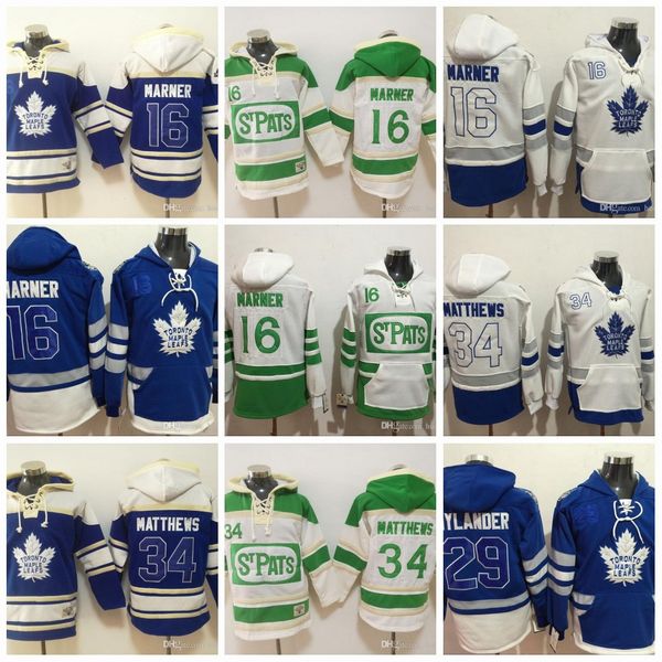 

Toronto Maple Leafs Hockey Hoodies 34 Auston Matthews 16 Mitch Marner 29 William Nylande 100th 2017 Centennial Classic ST Pats Hoodie Jersey