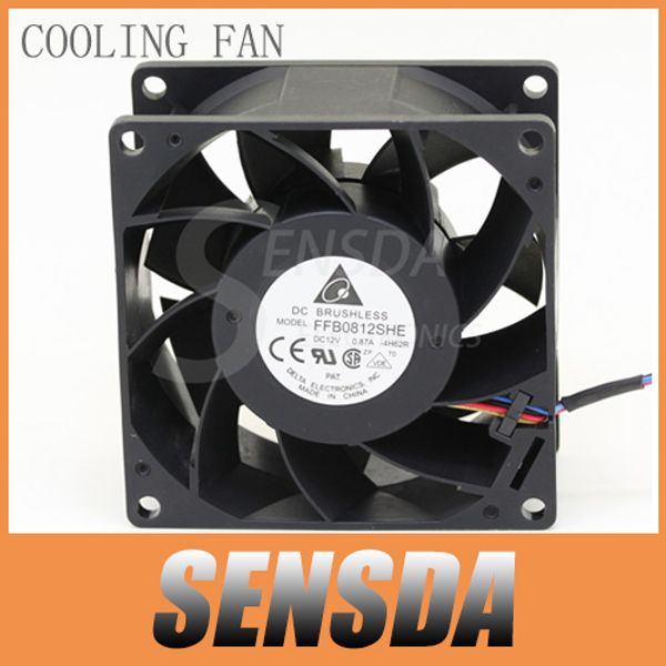 

for delta electronics ffb0812she 80mm dc12v 0.87a server cooling fans server square fan 3-wire 80x80x38mm