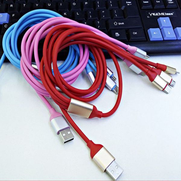 

3 в 1MICRO USB кабель Type-C кабель для зарядки мобильного телефона кабель для Xiao mi android см