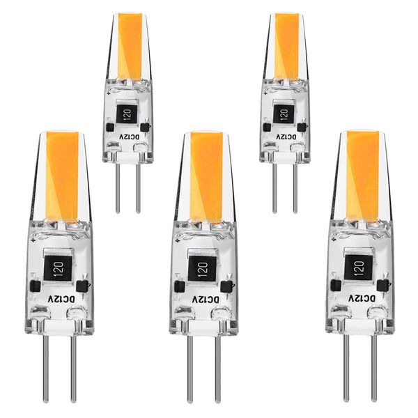 

50X Bi-Pin Mini G4 LED Bulb 12V DC 2W 210 Lumen COB Silicone Lamp Chandelier Combination Crystal Transparent Lamp Warm White