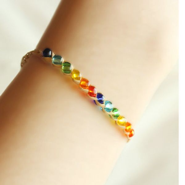 

200pcs wholesale charm bracelets crystal bead love rafi grass bracelets handmade lady wish grass rope bracelets, Golden;silver