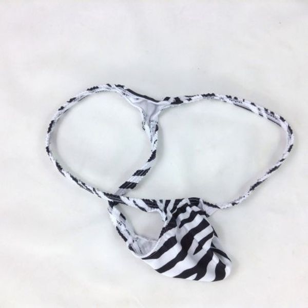 

mens thong bulge pouch t-back grape smugglers g4034 black white zebra prints swimsuit fabric new style fashion, Black;brown
