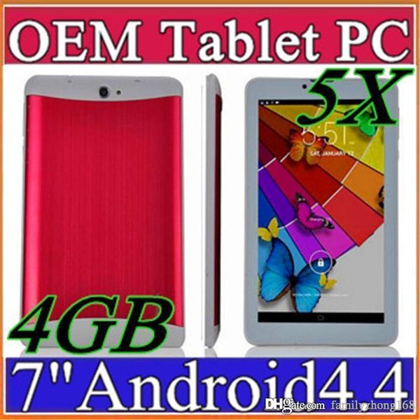 

5X EMS 7-дюймовый 7 "3G Phablet Android 5.1 MTK6572 Двухъядерный 4 ГБ 512 МБ Dual SIM GPS Телефонный звонок W