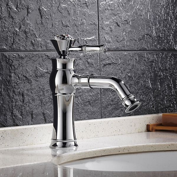 

wholesale- antique design crystal handle chrome brass basin faucet lavatory above counter washing and cold water basin faucet mixer