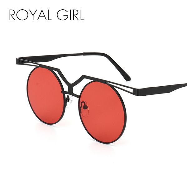 

royal girl fashion flat sunglasses women classic brand design round sun glasses double nose metal frame eyewear ss524, White;black