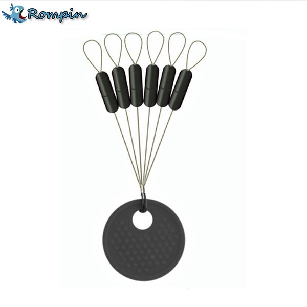 

wholesale- rompin 10pcs 6 in 1 size ss s m l black rubber ser fishing bobber float space bean ser folat line sers bobber s