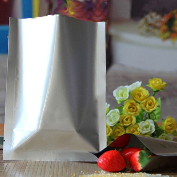 

5*7cm pure silver aluminium foil open mylar pack bag 200pcs/ lot heat seal vacuum bread biscuit moisture proof storage pouch