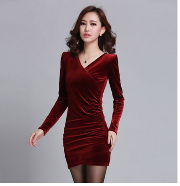 red velvet tunic dress