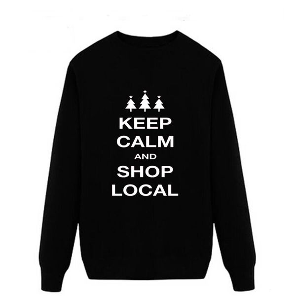 

new keep calm shop local 2018 autumn this is me printed men o neck t shirt casual long sleeve slim fit, Black