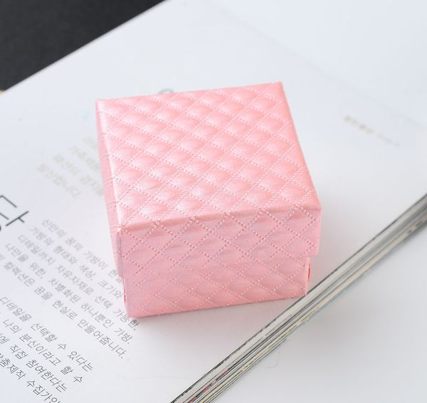 

[simple seven]retail pink diamond pattern jewelry ring box/ festival earring packing/ classic necklace package(small size), Black;white