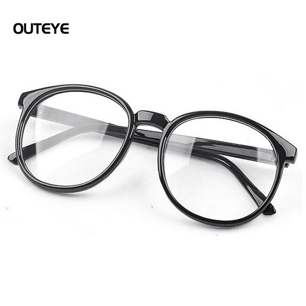 

wholesale- outeye women vintage glasses frame plain mirror harajuku round optical frame girl eyeglass clear lens oculos feminino de grau 15, Silver