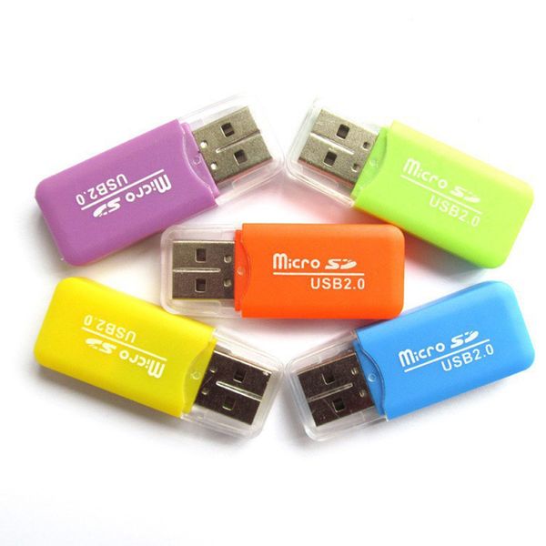 Atacado Leitor De Cartão De Memória Do Telefone Móvel Leitor De Cartão De TF Pequeno Multi-Purpose Leitor De Cartão SD De Alta Velocidade USB 500 Pcs