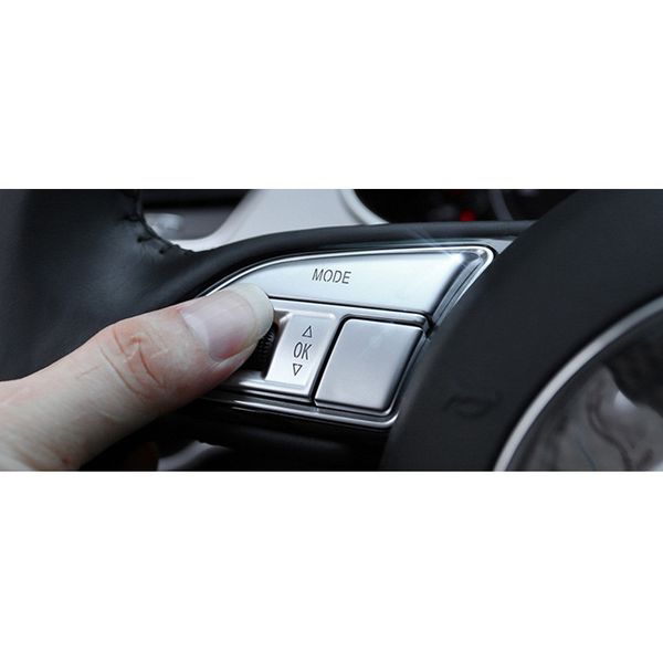 6 pezzi pulsanti sul volante dell'auto paillettes cromate ABS styling accessori interni decalcomanie per Audi Q3 Q5 A7 A3 A4 A5 A6 S3 S5 S6 S7262a