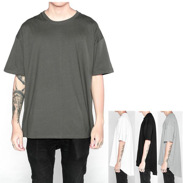 

men t shirt high street oversize mens god solid hip hop clothes, White;black