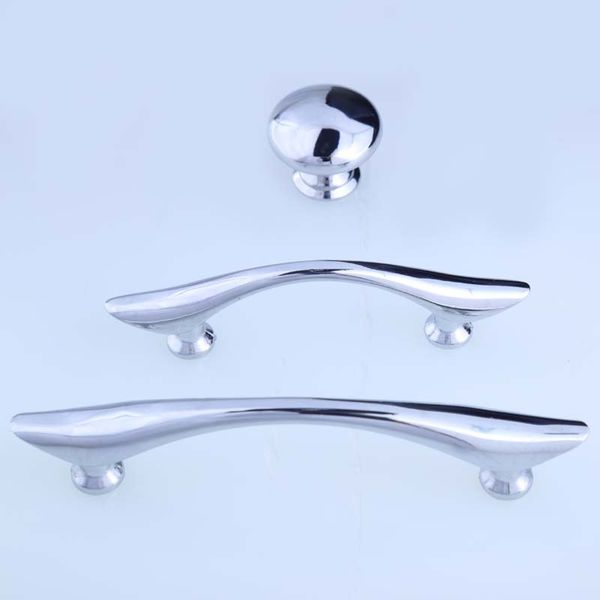 2019 64mm Modern Simple Shiny Silver Drawer Shoe Cabinet Pulls