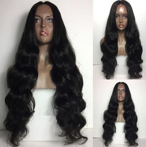Full Lace Wig Extra Long Length Glueless Wigs 1b Virgin Human Hair