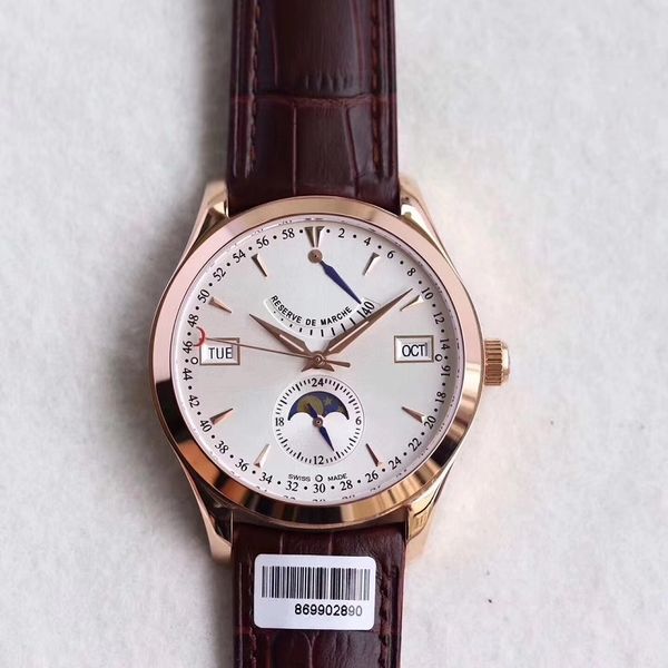 

41mm all functions working q151842a automatic 9100 cal.924 men watch sapphire crystal wristwatch waterproof edition grade, Slivery;brown